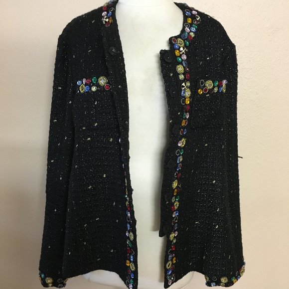 The Collective Works of Berek 2 By Takako Sakon Beweweled Tweed Suit Jacket - Picture 3 of 13